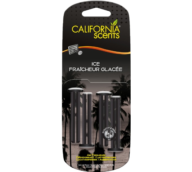 CALIFORNIA SCENTS Ice Lufterfrischer Vent Sticks, 4 Stück