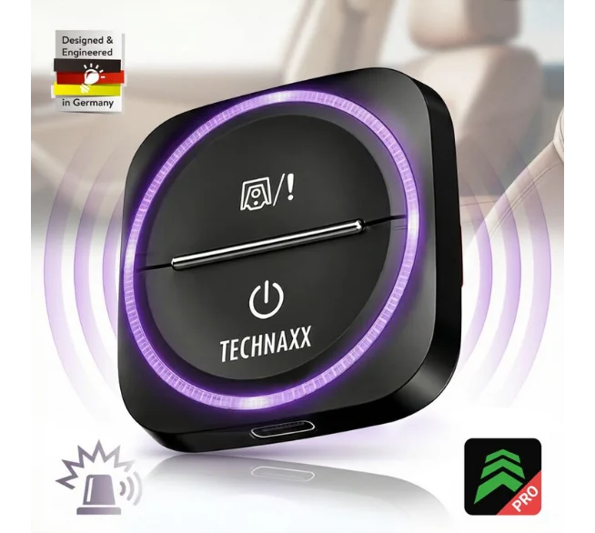 Technaxx Secure Drive Mini TX-387 in Schwarz mit violettem LED-Ring und USB-C-Anschluss