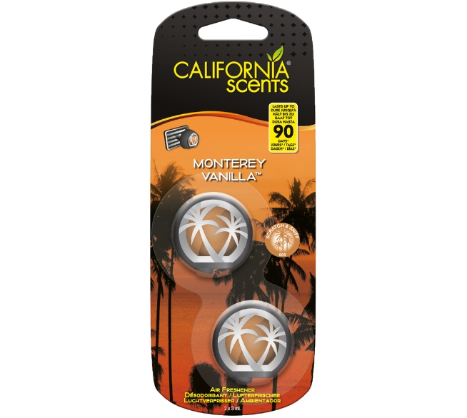 CALIFORNIA SCENTS Monterey Vanilla Lufterfrischer Mini Diffuser, 2 Stück