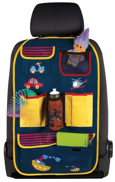 WALSER Auto-Organizer Driver Jack, Rückenlehnenschutz mit Taschen 66,5x41 cm