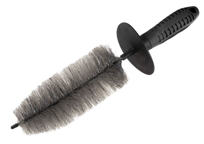 WALSER Felgenbürste mit Borsten und Spritzschutz 37 cm schwarz-grau