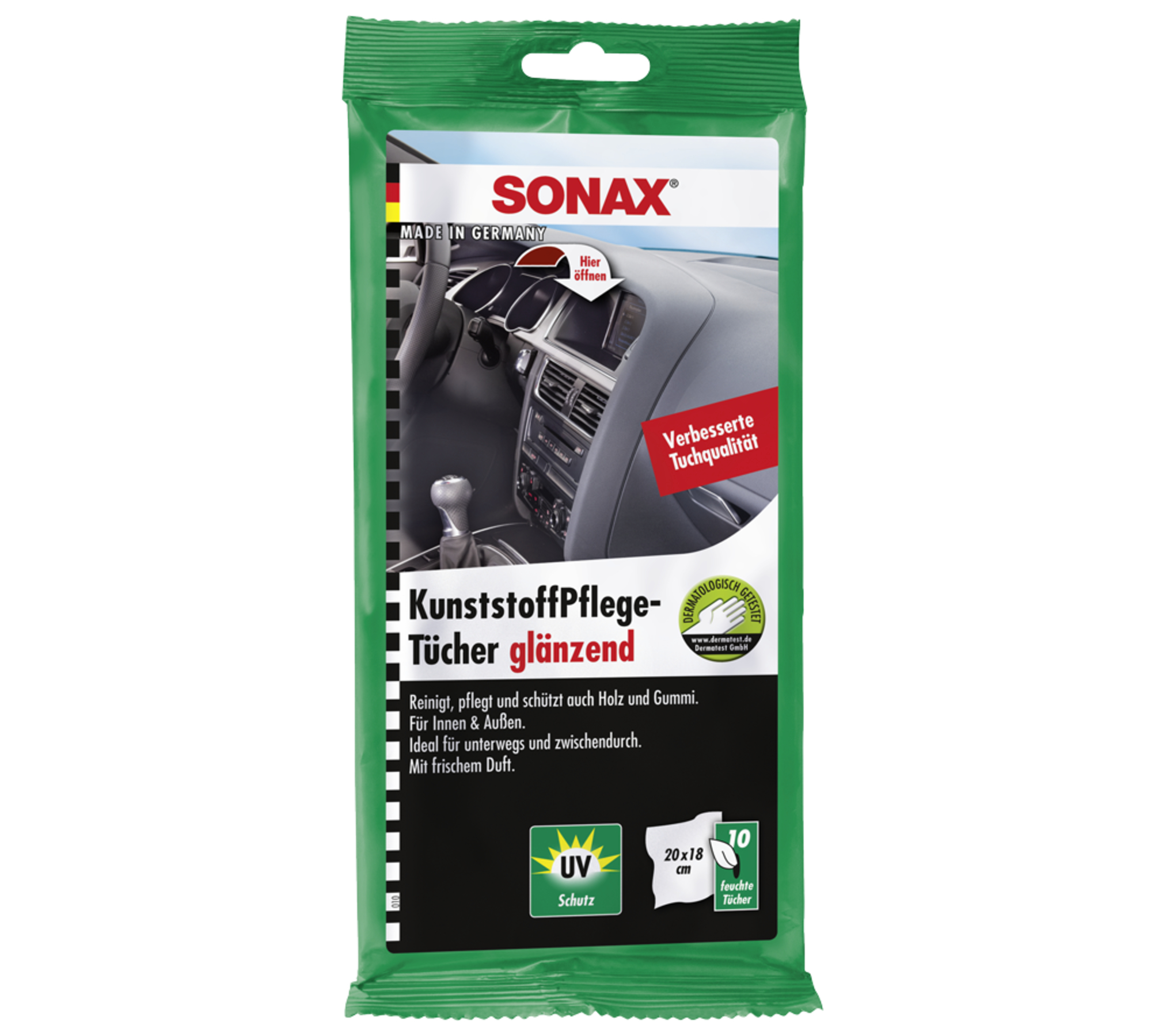 SONAX KunststoffPflegeTücher glänzend 10 Stk.