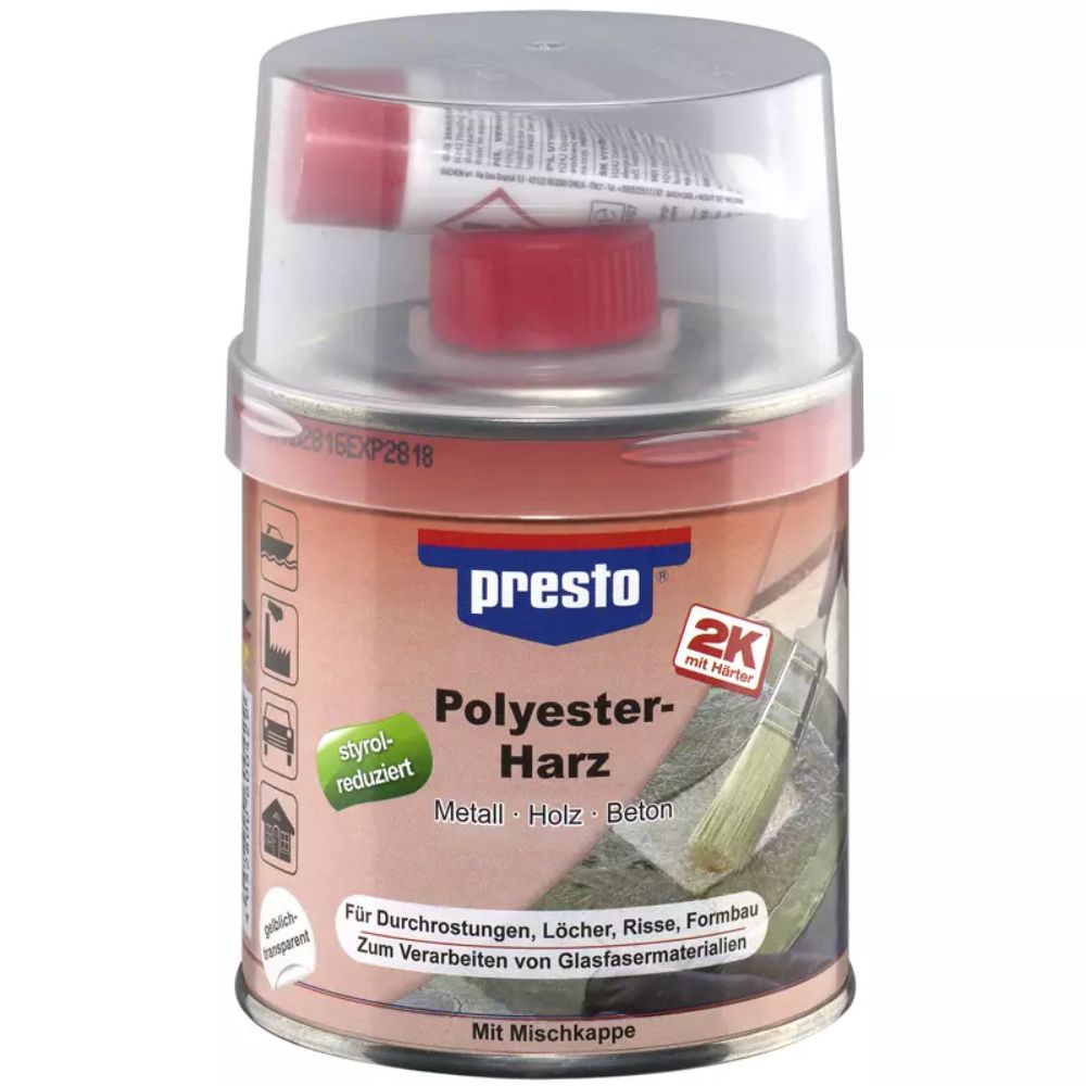 PRESTO Polyesterharz 1000g inkl. Härter - styrolreduziert