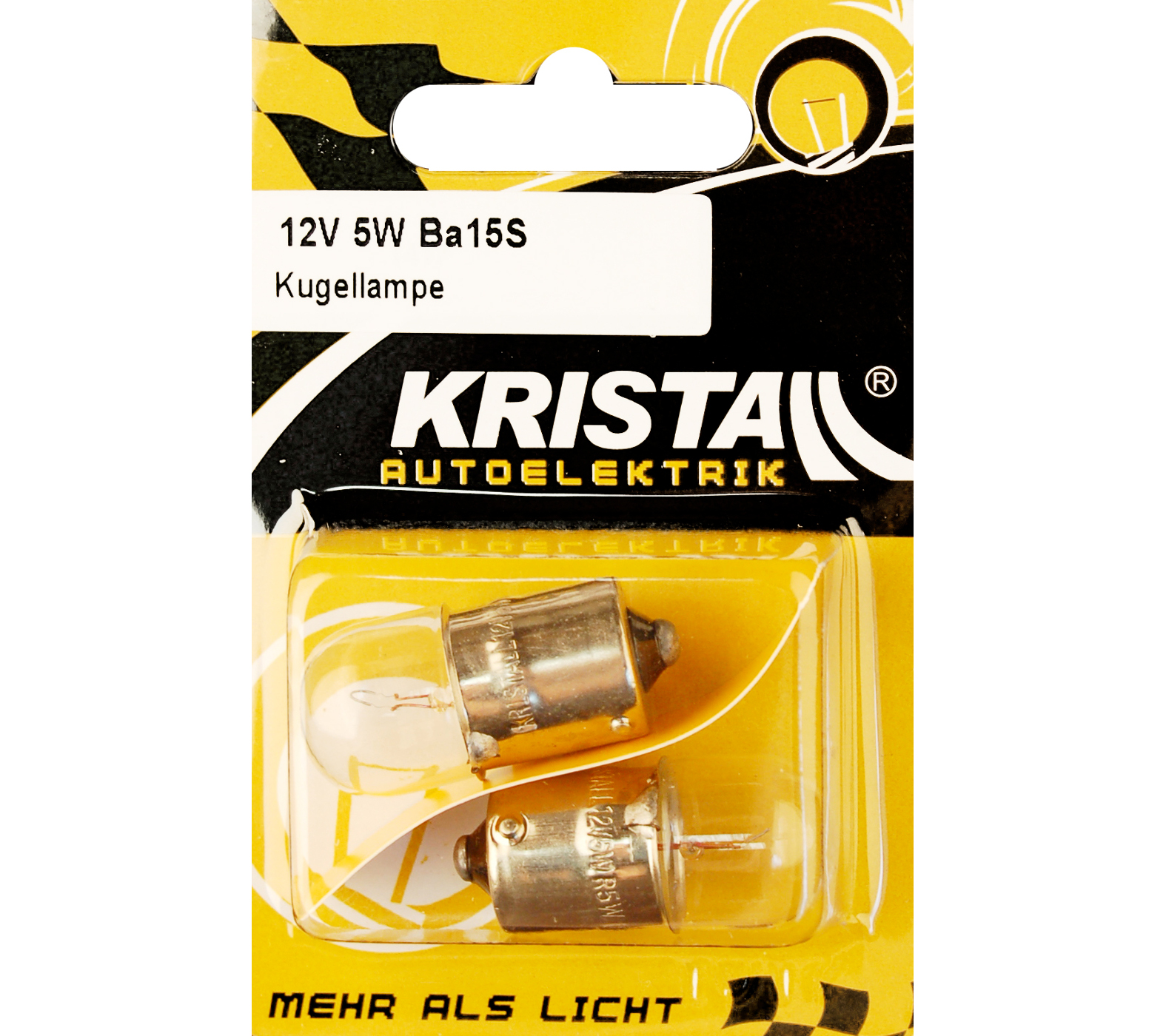 KRISTALL Ba15S Kugellampe 12V 5W