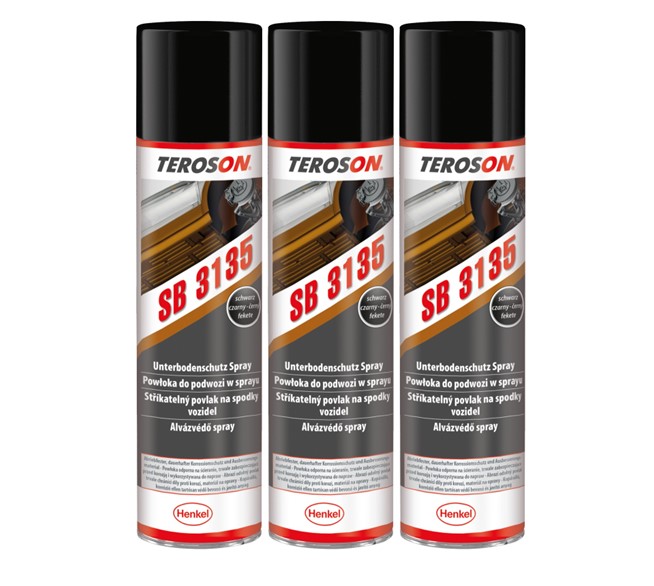 TEROSON Unterbodenschutz-Spray schwarz 3 tgl. Set zu je 400 ml