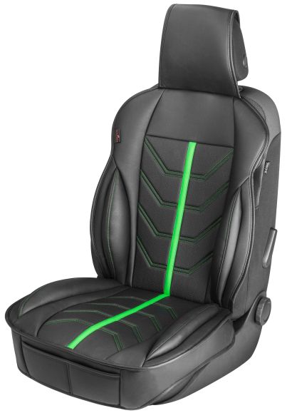 WALSER PKW Sitzauflage Kimi im Rennsportdesign schwarz/grün, 1 Stück