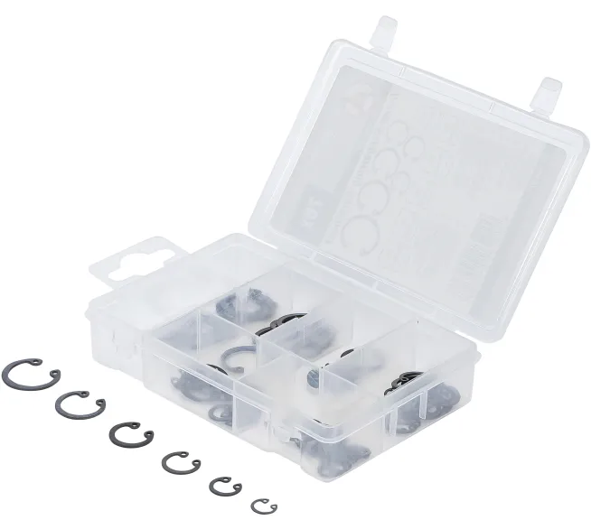 BGS technic Innen-Seegerring-Sortiment (Sprengringe) in der Produktansicht, als übersichtliches Werkzeugset für Werkstatt, Garage und Montage.