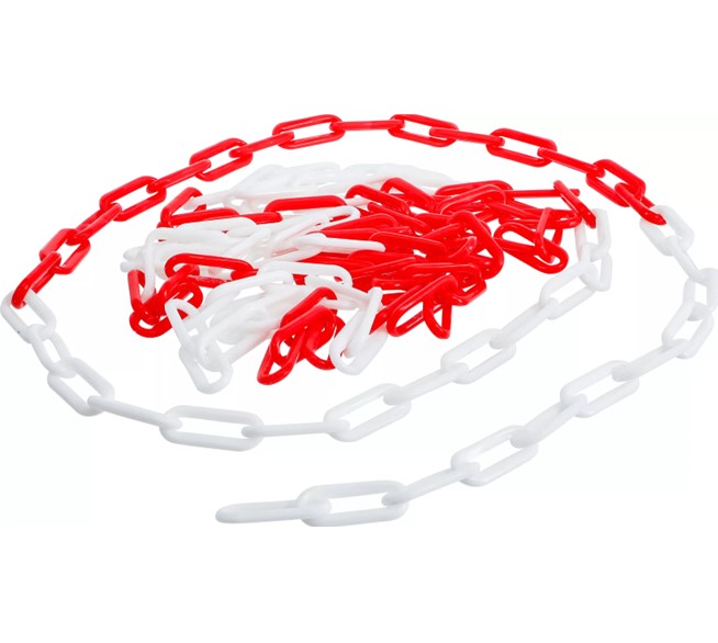 BGS TECHNIC Absperrkette Rot-Weiß - Kunststoff / 5m