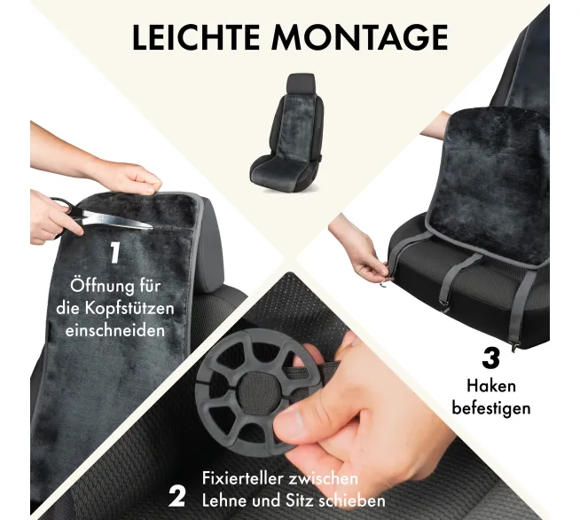 WALSER Sitzkissen Teddy als weiche Sitzauflage für mehr Komfort im Auto