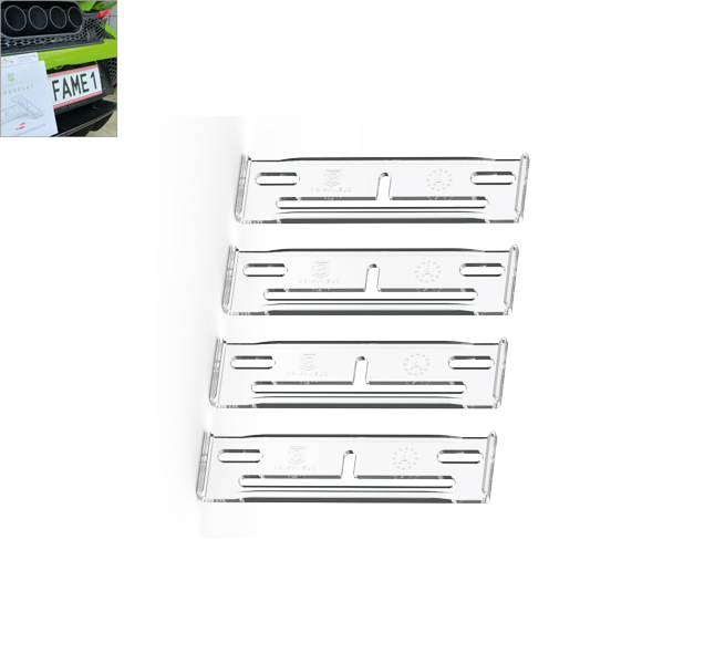 CLEANSIGN SUPERFLAT Clear RC Line rahmenlose Kennzeichenhalter