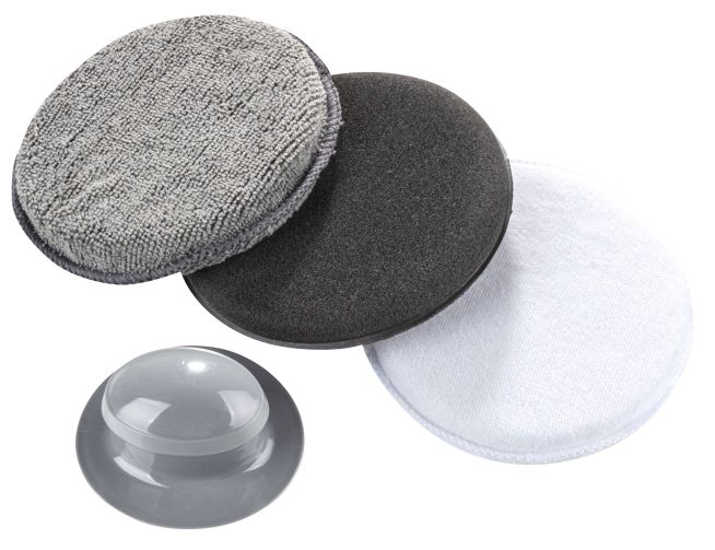 WALSER Applikator Kissen Set mit 3 Polierpads und Griff, 3 Politur Schwämme