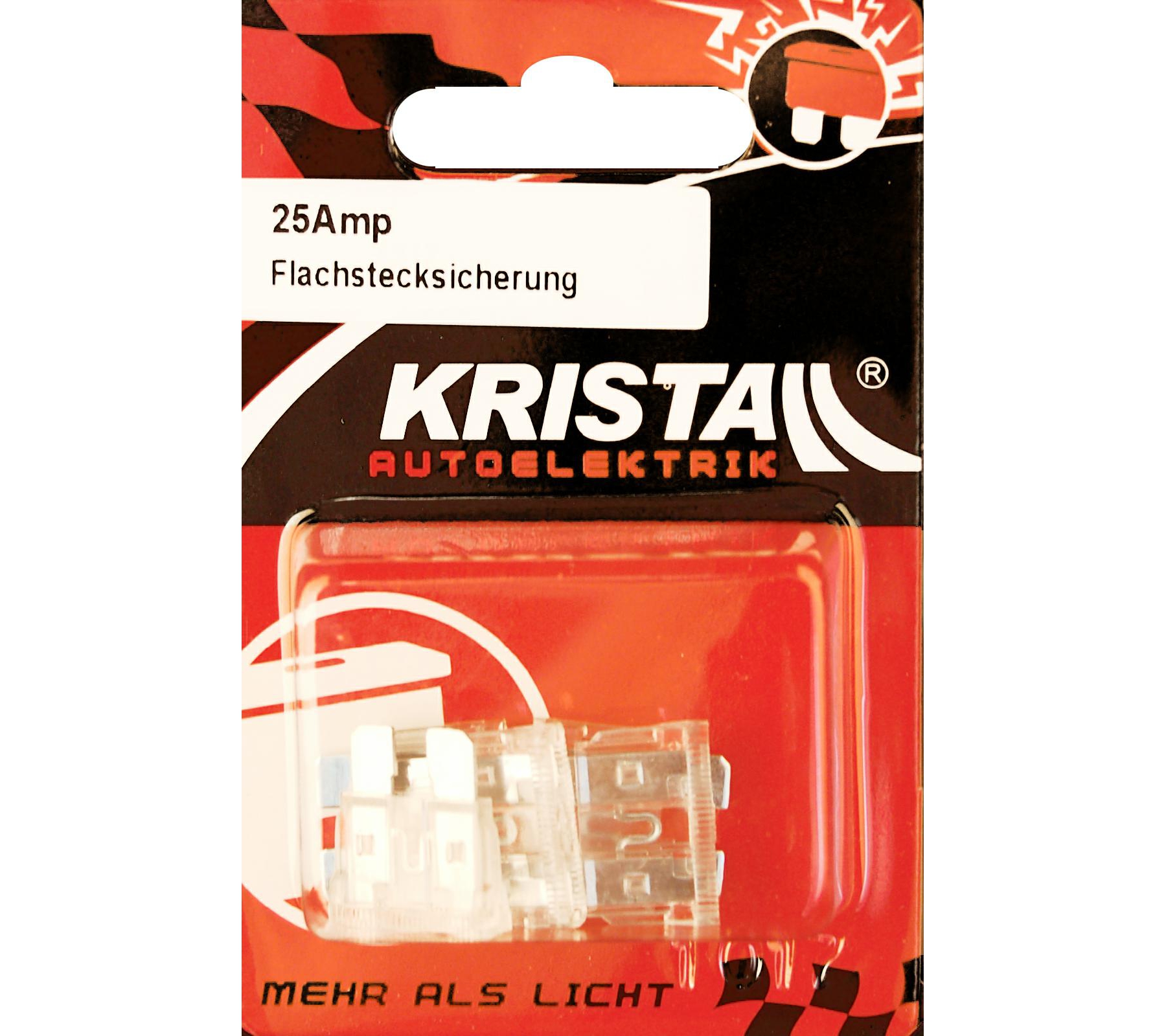 KRISTALL Flachstecksicherung  DIN 25 Amp