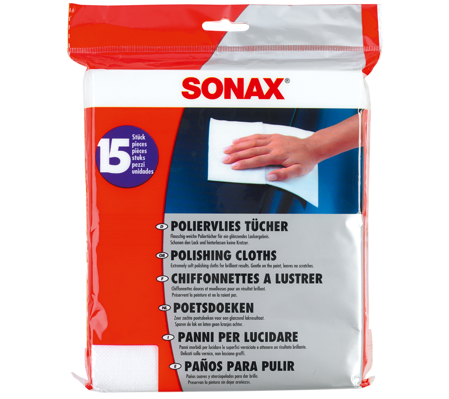 SONAX Poliervlies Tücher 15 Stk