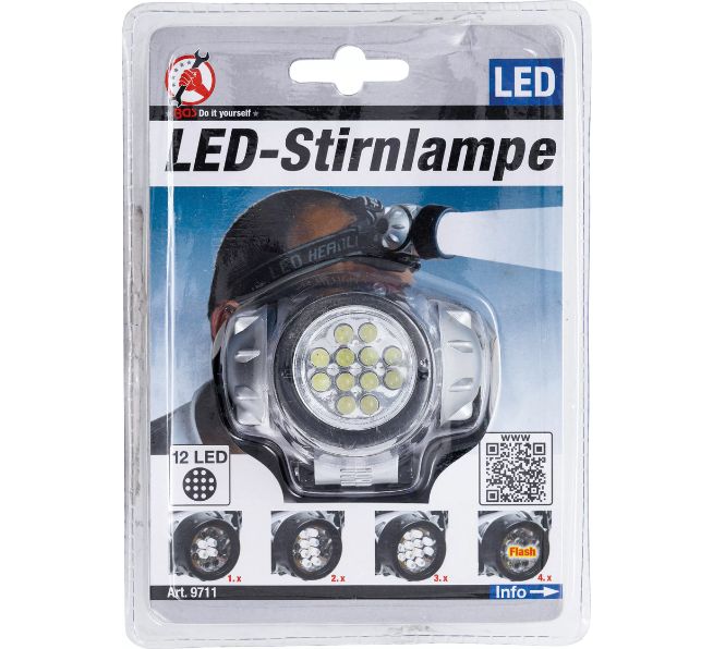 BGS TECHNIC LED-Stirnlampe  12 LED