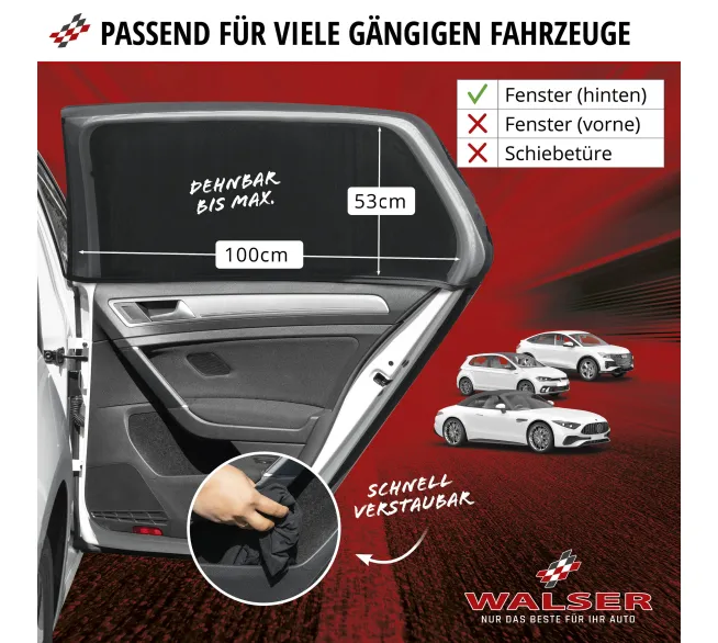 WALSER Window Sock Sonnenschutz für Seitenfenster im Auto
