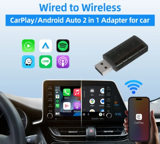Technaxx TX-346 zur kabellosen Nutzung von Apple CarPlay und Android Auto im Fahrzeug
