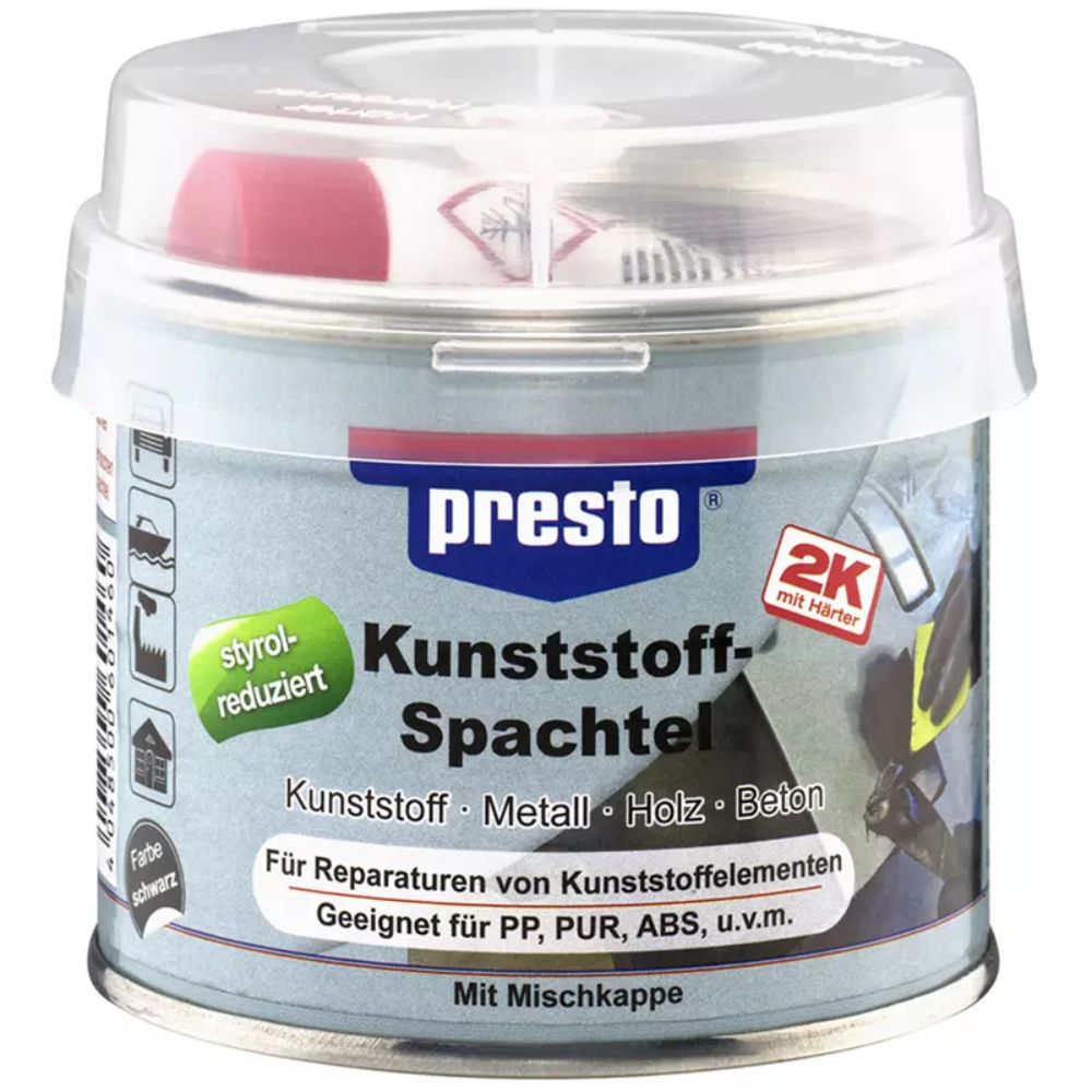 PRESTO Kunststoffspachtel 250g inkl. Härter - styrolreduziert