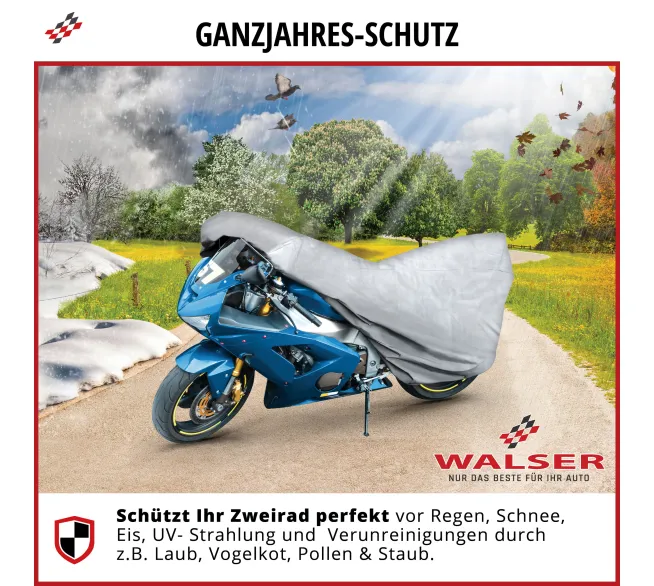 WALSER All Weather Motorradgarage als Schutzabdeckung für Motorräder im Freien