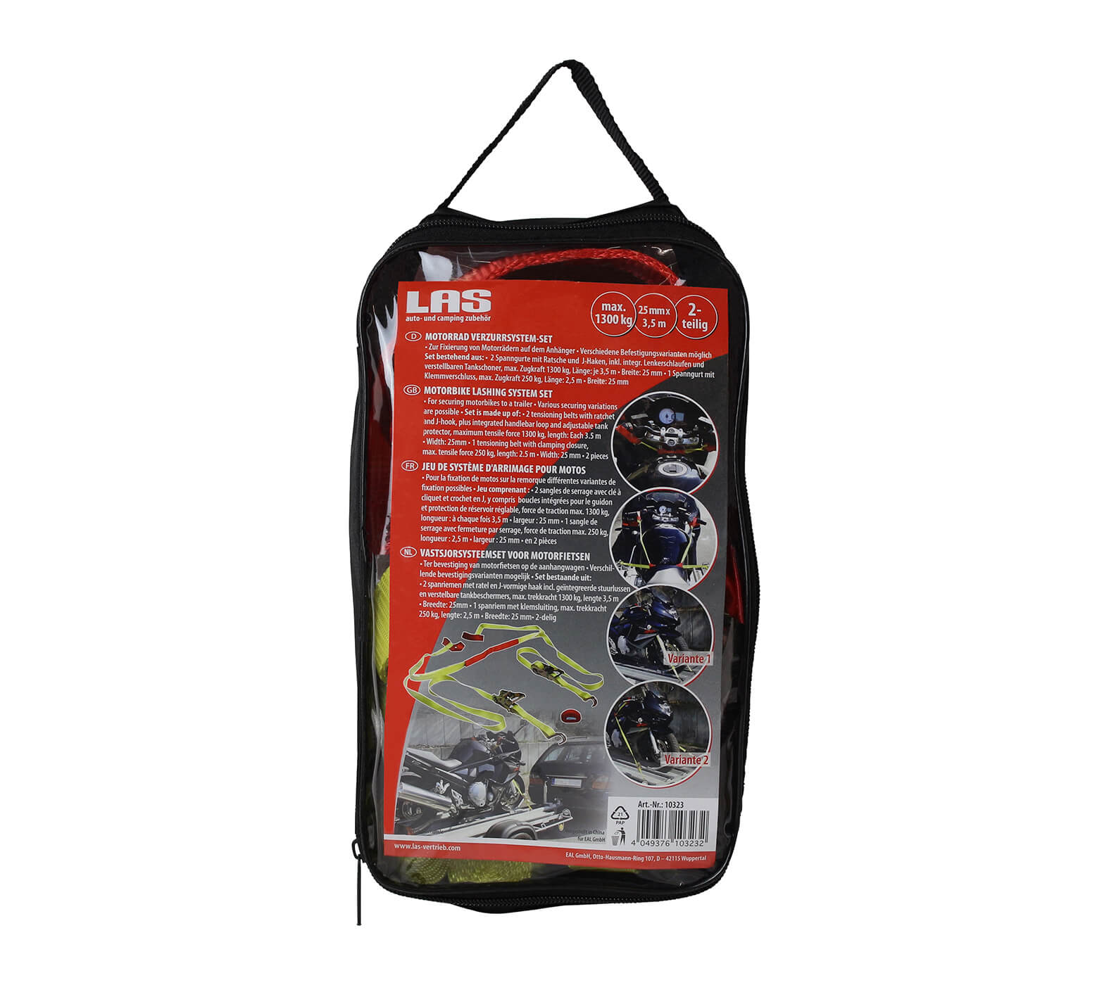 LAS Motorrad Verzurrsystem mit Ratsche und Haken