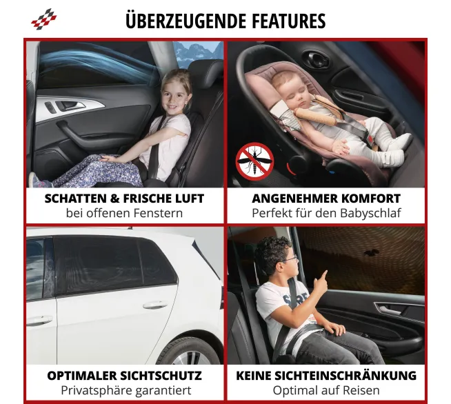 WALSER Window Sock Sonnenschutz für Seitenfenster im Auto
