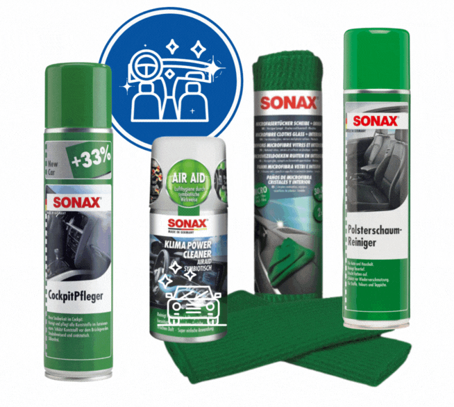 SONAX Autoaufbereitungsset Innen - echtes Neuwagen-Feeling 4-teilig