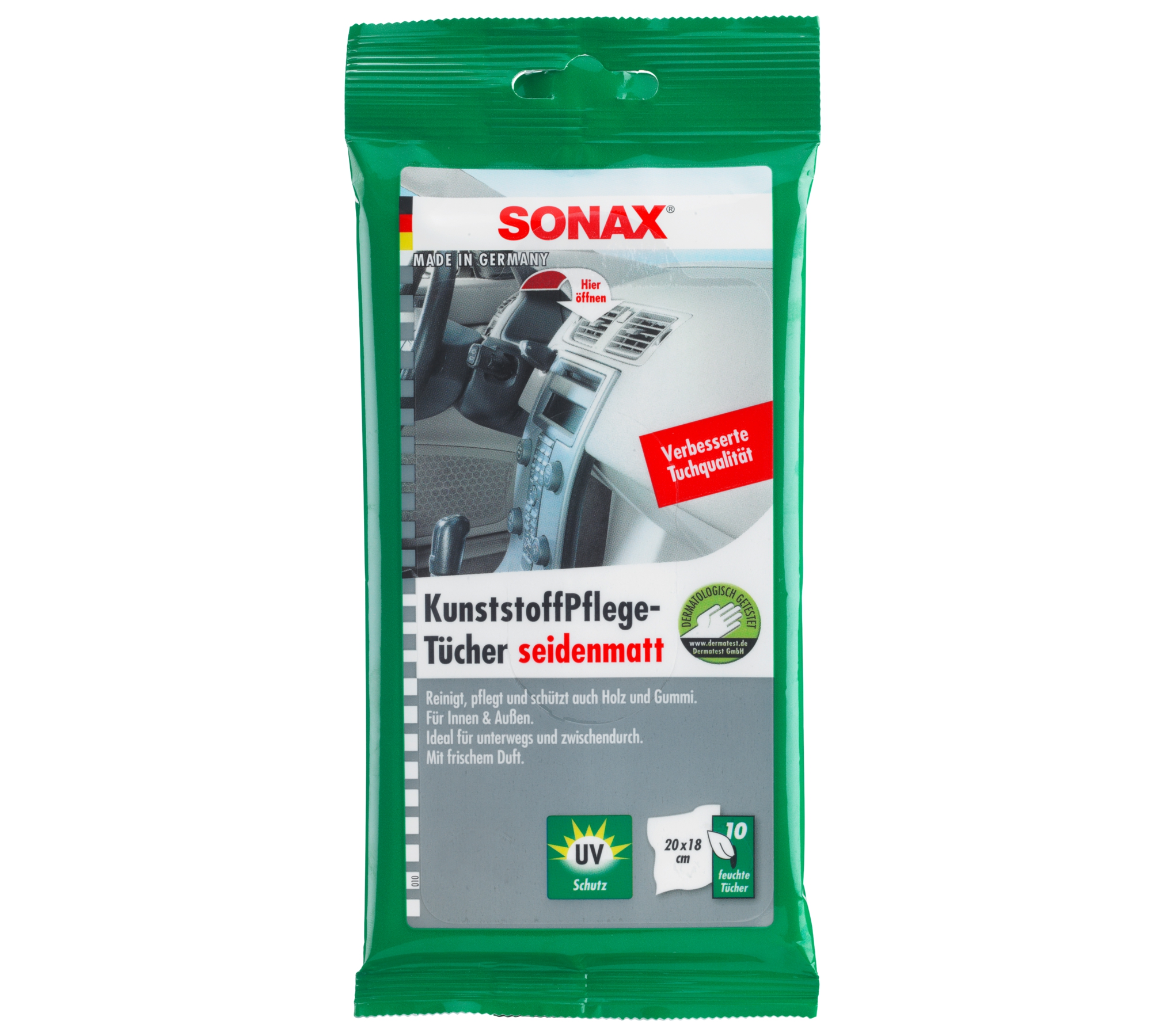 SONAX Kunststoffpflegetücher seidenmatt 10 Stk.