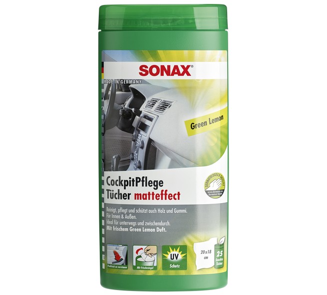 SONAX CockpitPflegeTücher Green Lemon Box 25 Stk.