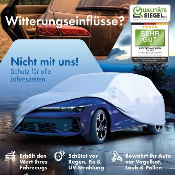 WALSER Abdeckplane Auto, Autoplane Vollgarage Kombi Größe M  silber WALSER Abdeckplane Auto, Autoplane Vollgarage Kombi Größe M  silber