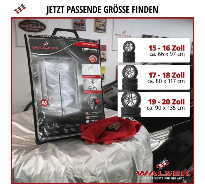 WALSER Reifentasche Größe XL zur sauberen Lagerung und zum Transport von Reifen