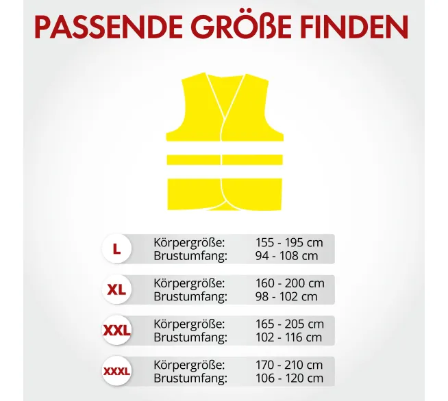 WALSER Sicherheitsweste XXXL für bessere Sichtbarkeit bei Pannen und Notfällen