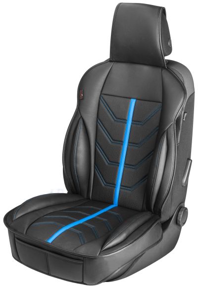 WALSER PKW Sitzauflage Kimi im Rennsportdesign schwarz/blau, 1 Stück