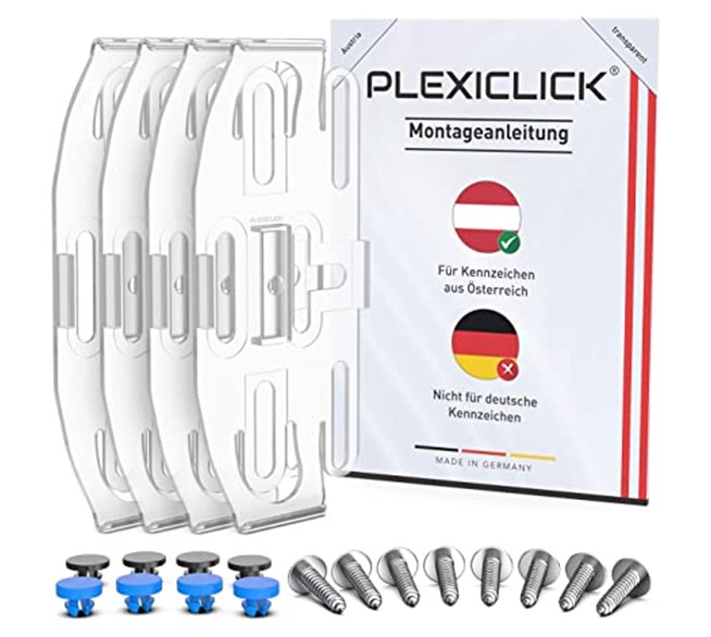 PLEXICLICK Kennzeichenhalter transparent