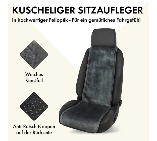WALSER Sitzkissen Teddy als weiche Sitzauflage für mehr Komfort im Auto