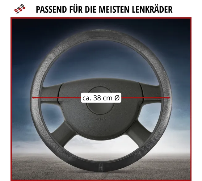 WALSER Lenkradhülle Soft Grip für besseren Halt und Komfort beim Fahren