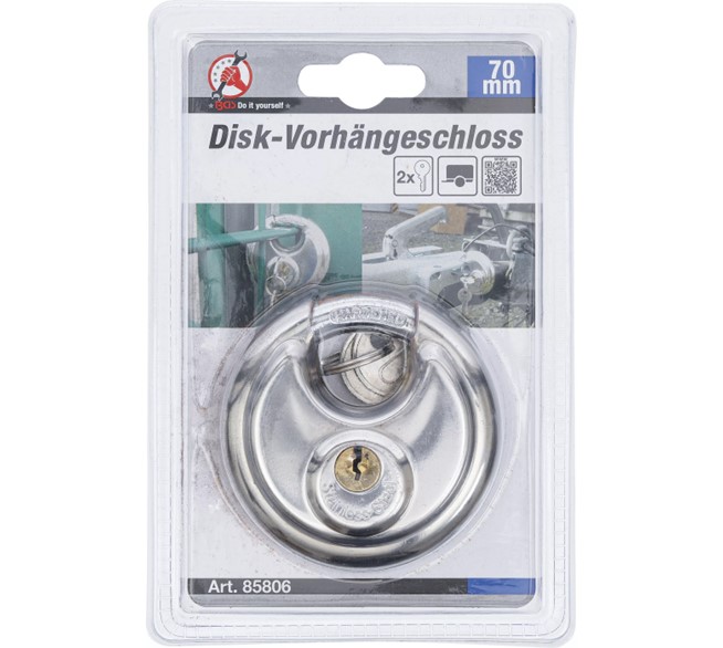 BGS TECHNIC Disk-Vorhängeschloss  70 mm