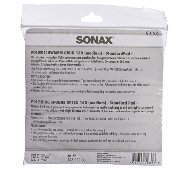 SONAX Polierschwamm grün 160 (medium)