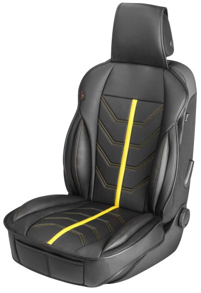 WALSER PKW Sitzauflage Kimi im Rennsportdesign schwarz/gelb, 1 Stück