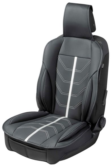WALSER PKW Sitzauflage Kimi im Rennsportdesign schwarz/silber, 1 Stück