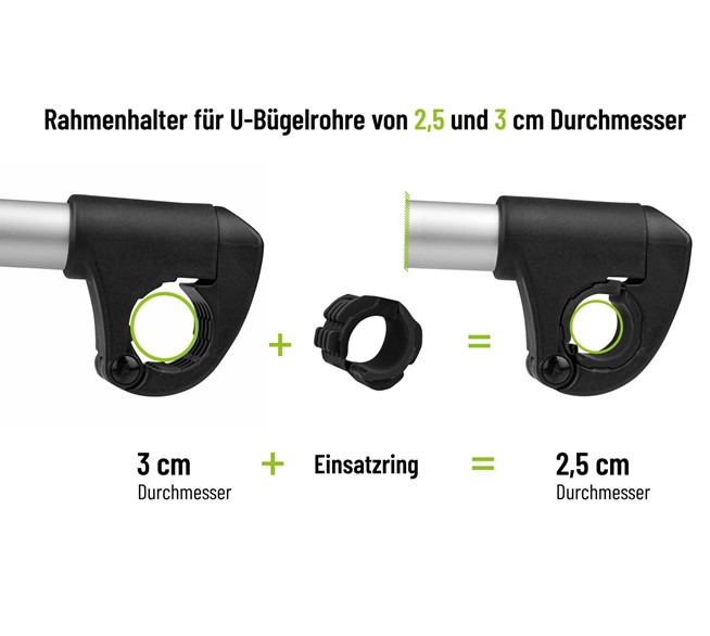 EUFAB Rahmenhalter abnehmbar kurz Ø 25+30 mm