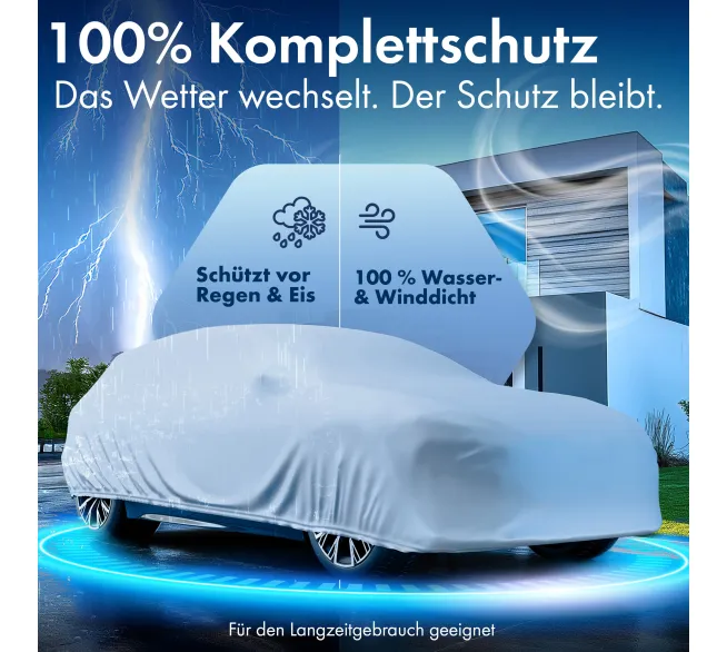 WALSER All Weather Basic Autoabdeckung als Wetterschutz für Fahrzeuge im Außenbereich