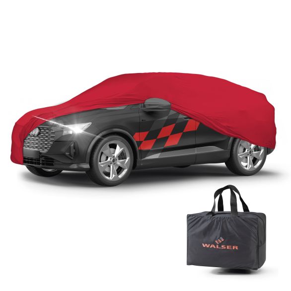 ECD Germany Autoplane Indoor Abdeckplane Autogarage Ganzgarage Schutzdecke Schutzhülle, Grau L 482x178x119cm Stretch Soft Satin Atmungsaktiv Schmutzabweisend S0x2304t