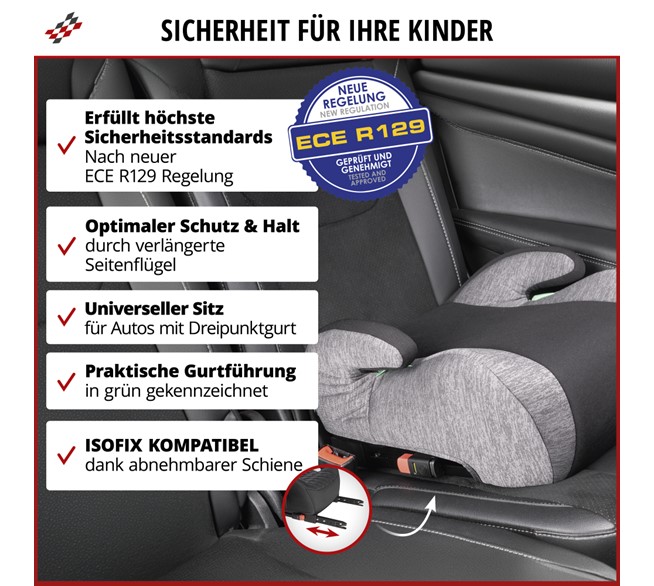 WALSER Kindersitzerhöhung Raffi Isofix