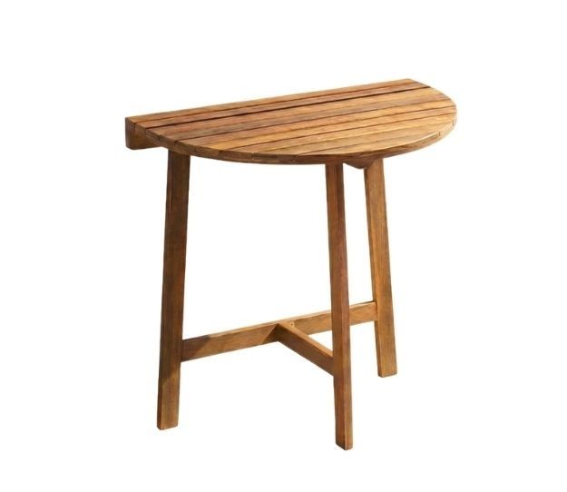 PRESTIGE Beistelltisch klappbar halbrund Akazienholz ca. 60cm