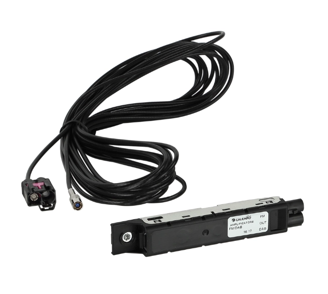 ACV FM/DAB+-Antennensplitter für VAG mit 6,5 Meter langem Anschlusskabel, Fakra-Stecker und SMB-Anschluss.