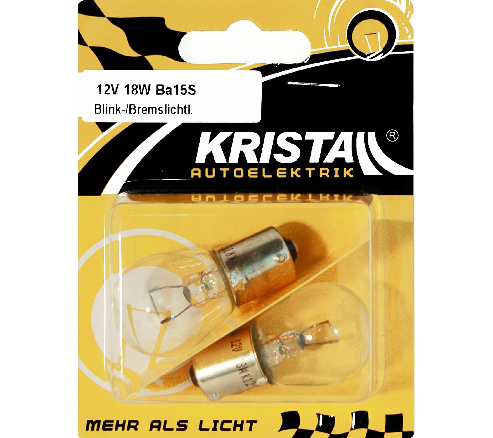 KRISTALL Ba15S Blink-/Bremslichtlampe 12V 18W