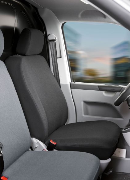 WALSER Passform Sitzbezug aus Stoff kompatibel mit VW T5, Einzelsitz vorne