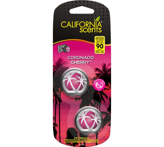 CALIFORNIA SCENTS Coronado Cherry Lufterfrischer Mini Diffuser, 2 Stück