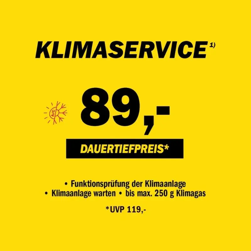Angebot Klimaservice 89,-