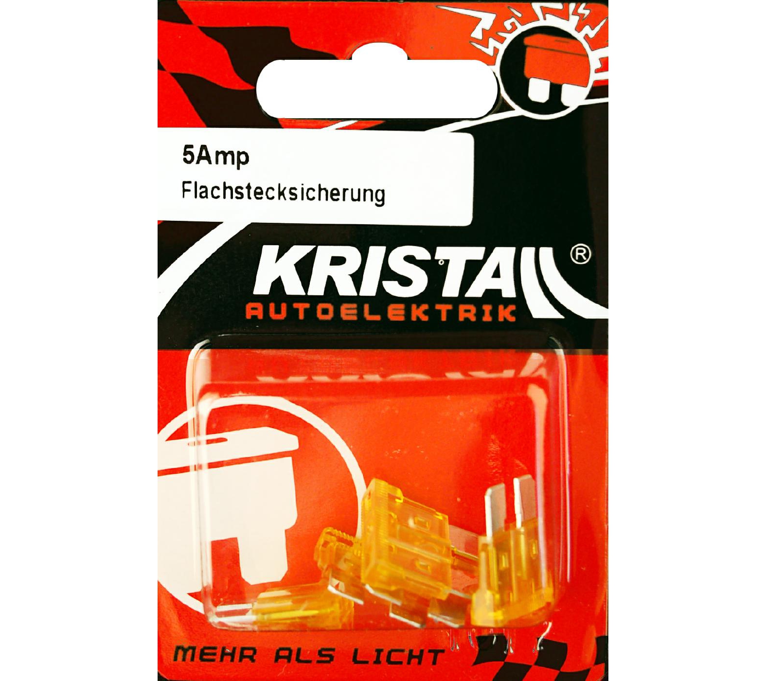 KRISTALL Flachstecksicherung  DIN 5 Amp