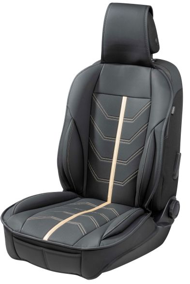 WALSER PKW Sitzauflage Kimi im Rennsportdesign schwarz/gold, 1 Stück